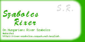 szabolcs rixer business card